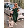 imagePRETTYGARDEN Jumpsuits for Women 2026 Summer Dressy Off Shoulder Romper Spring Vacation Travel Lounge Outfits ClothesDark Green