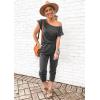 imagePRETTYGARDEN Jumpsuits for Women 2026 Summer Dressy Off Shoulder Romper Spring Vacation Travel Lounge Outfits ClothesDark Grey