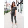 imagePRETTYGARDEN Jumpsuits for Women 2026 Summer Dressy Off Shoulder Romper Spring Vacation Travel Lounge Outfits ClothesDark Grey
