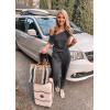 imagePRETTYGARDEN Jumpsuits for Women 2026 Summer Dressy Off Shoulder Romper Spring Vacation Travel Lounge Outfits ClothesDark Grey