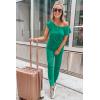 imagePRETTYGARDEN Jumpsuits for Women 2026 Summer Dressy Off Shoulder Romper Spring Vacation Travel Lounge Outfits ClothesGrass Green