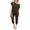 imagePRETTYGARDEN Jumpsuits for Women 2026 Summer Dressy Off Shoulder Romper Spring Vacation Travel Lounge Outfits ClothesGreen