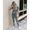 imagePRETTYGARDEN Jumpsuits for Women 2026 Summer Dressy Off Shoulder Romper Spring Vacation Travel Lounge Outfits ClothesGreen Camo