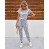 imagePRETTYGARDEN Jumpsuits for Women 2026 Summer Dressy Off Shoulder Romper Spring Vacation Travel Lounge Outfits ClothesGrey Camouflage