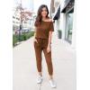 imagePRETTYGARDEN Jumpsuits for Women 2026 Summer Dressy Off Shoulder Romper Spring Vacation Travel Lounge Outfits ClothesLight Brown