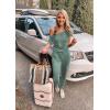 imagePRETTYGARDEN Jumpsuits for Women 2026 Summer Dressy Off Shoulder Romper Spring Vacation Travel Lounge Outfits ClothesLight Green