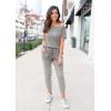 imagePRETTYGARDEN Jumpsuits for Women 2026 Summer Dressy Off Shoulder Romper Spring Vacation Travel Lounge Outfits ClothesLight Grey