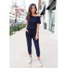 imagePRETTYGARDEN Jumpsuits for Women 2026 Summer Dressy Off Shoulder Romper Spring Vacation Travel Lounge Outfits ClothesNavy