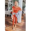 imagePRETTYGARDEN Jumpsuits for Women 2026 Summer Dressy Off Shoulder Romper Spring Vacation Travel Lounge Outfits ClothesOrange Red