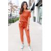 imagePRETTYGARDEN Jumpsuits for Women 2026 Summer Dressy Off Shoulder Romper Spring Vacation Travel Lounge Outfits ClothesOrange Red