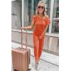 imagePRETTYGARDEN Jumpsuits for Women 2026 Summer Dressy Off Shoulder Romper Spring Vacation Travel Lounge Outfits ClothesOrange Red