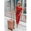 imagePRETTYGARDEN Jumpsuits for Women 2026 Summer Dressy Off Shoulder Romper Spring Vacation Travel Lounge Outfits ClothesRed