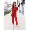 imagePRETTYGARDEN Jumpsuits for Women 2026 Summer Dressy Off Shoulder Romper Spring Vacation Travel Lounge Outfits ClothesRed