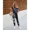 imagePRETTYGARDEN Jumpsuits for Women 2026 Summer Dressy Off Shoulder Romper Spring Vacation Travel Lounge Outfits ClothesTie Dyeblack
