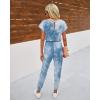 imagePRETTYGARDEN Jumpsuits for Women 2026 Summer Dressy Off Shoulder Romper Spring Vacation Travel Lounge Outfits ClothesTie Dyeblue