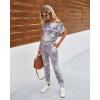 imagePRETTYGARDEN Jumpsuits for Women 2026 Summer Dressy Off Shoulder Romper Spring Vacation Travel Lounge Outfits ClothesTie Dyegrey