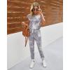 imagePRETTYGARDEN Jumpsuits for Women 2026 Summer Dressy Off Shoulder Romper Spring Vacation Travel Lounge Outfits ClothesTie Dyegrey