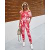 imagePRETTYGARDEN Jumpsuits for Women 2026 Summer Dressy Off Shoulder Romper Spring Vacation Travel Lounge Outfits ClothesTie Dyered