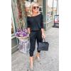 imagePRETTYGARDEN Jumpsuits for Women Casual 2026 Fall Long Sleeve Off Shoulder Rompers One Piece Travel Outfits Fashion ClothingAblack