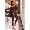 imagePRETTYGARDEN Jumpsuits for Women Casual 2026 Fall Long Sleeve Off Shoulder Rompers One Piece Travel Outfits Fashion ClothingBrown