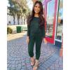 imagePRETTYGARDEN Jumpsuits for Women Casual 2026 Fall Long Sleeve Off Shoulder Rompers One Piece Travel Outfits Fashion ClothingDeep Green