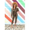 imagePRETTYGARDEN Jumpsuits for Women Casual 2026 Fall Long Sleeve Off Shoulder Rompers One Piece Travel Outfits Fashion ClothingKhaki