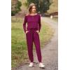imagePRETTYGARDEN Jumpsuits for Women Casual 2026 Fall Long Sleeve Off Shoulder Rompers One Piece Travel Outfits Fashion ClothingPurple