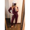 imagePRETTYGARDEN Jumpsuits for Women Casual 2026 Fall Long Sleeve Off Shoulder Rompers One Piece Travel Outfits Fashion ClothingWine Red
