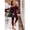 imagePRETTYGARDEN Jumpsuits for Women Casual 2026 Fall Long Sleeve Off Shoulder Rompers One Piece Travel Outfits Fashion ClothingWine Red