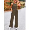 imagePRETTYGARDEN Jumpsuits for Women Casual 2026 Summer Sleeveless Wide Leg Pants Rompers One Piece Beach Vacation Spring OutfitsArmy Green