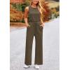 imagePRETTYGARDEN Jumpsuits for Women Casual 2026 Summer Sleeveless Wide Leg Pants Rompers One Piece Beach Vacation Spring OutfitsArmy Green
