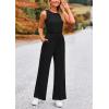 imagePRETTYGARDEN Jumpsuits for Women Casual 2026 Summer Sleeveless Wide Leg Pants Rompers One Piece Beach Vacation Spring OutfitsBlack