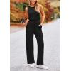 imagePRETTYGARDEN Jumpsuits for Women Casual 2026 Summer Sleeveless Wide Leg Pants Rompers One Piece Beach Vacation Spring OutfitsBlack