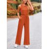 imagePRETTYGARDEN Jumpsuits for Women Casual 2026 Summer Sleeveless Wide Leg Pants Rompers One Piece Beach Vacation Spring OutfitsBrick Red