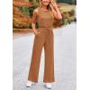 imagePRETTYGARDEN Jumpsuits for Women Casual 2026 Summer Sleeveless Wide Leg Pants Rompers One Piece Beach Vacation Spring OutfitsCamel