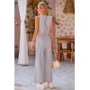 imagePRETTYGARDEN Jumpsuits for Women Casual 2026 Summer Sleeveless Wide Leg Pants Rompers One Piece Beach Vacation Spring OutfitsGrey