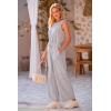 imagePRETTYGARDEN Jumpsuits for Women Casual 2026 Summer Sleeveless Wide Leg Pants Rompers One Piece Beach Vacation Spring OutfitsGrey