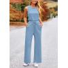 imagePRETTYGARDEN Jumpsuits for Women Casual 2026 Summer Sleeveless Wide Leg Pants Rompers One Piece Beach Vacation Spring OutfitsLight Blue