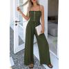 imagePRETTYGARDEN Jumpsuits for Women Dressy 2026 Summer Sleeveless Casual Wide Leg Rompers Spring Cruise Vacation OutfitsArmy Green