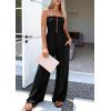 imagePRETTYGARDEN Jumpsuits for Women Dressy 2026 Summer Sleeveless Casual Wide Leg Rompers Spring Cruise Vacation OutfitsBlack