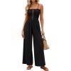 imagePRETTYGARDEN Jumpsuits for Women Dressy 2026 Summer Sleeveless Casual Wide Leg Rompers Spring Cruise Vacation OutfitsBlack