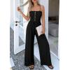 imagePRETTYGARDEN Jumpsuits for Women Dressy 2026 Summer Sleeveless Casual Wide Leg Rompers Spring Cruise Vacation OutfitsBlack