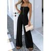 imagePRETTYGARDEN Jumpsuits for Women Dressy 2026 Summer Sleeveless Casual Wide Leg Rompers Spring Cruise Vacation OutfitsBlack