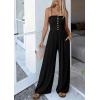 imagePRETTYGARDEN Jumpsuits for Women Dressy 2026 Summer Sleeveless Casual Wide Leg Rompers Spring Cruise Vacation OutfitsBlack