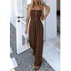 imagePRETTYGARDEN Jumpsuits for Women Dressy 2026 Summer Sleeveless Casual Wide Leg Rompers Spring Cruise Vacation OutfitsBrown