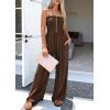 imagePRETTYGARDEN Jumpsuits for Women Dressy 2026 Summer Sleeveless Casual Wide Leg Rompers Spring Cruise Vacation OutfitsBrown