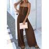 imagePRETTYGARDEN Jumpsuits for Women Dressy 2026 Summer Sleeveless Casual Wide Leg Rompers Spring Cruise Vacation OutfitsBrown
