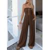 imagePRETTYGARDEN Jumpsuits for Women Dressy 2026 Summer Sleeveless Casual Wide Leg Rompers Spring Cruise Vacation OutfitsBrown
