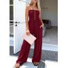 imagePRETTYGARDEN Jumpsuits for Women Dressy 2026 Summer Sleeveless Casual Wide Leg Rompers Spring Cruise Vacation OutfitsBurgundy