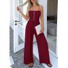 imagePRETTYGARDEN Jumpsuits for Women Dressy 2026 Summer Sleeveless Casual Wide Leg Rompers Spring Cruise Vacation OutfitsBurgundy